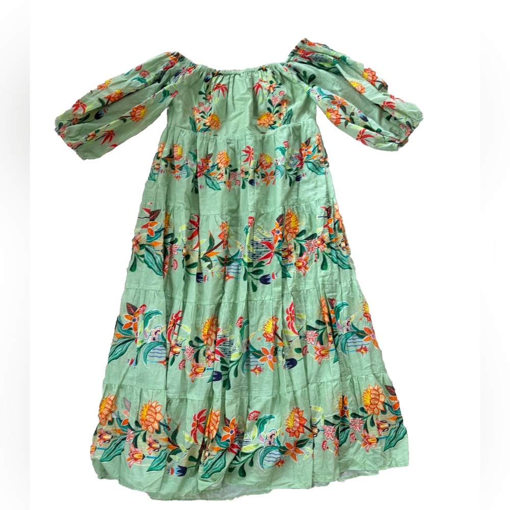 NWT Farm Rio x Anthropologie Off The Shoulder Tiered Floral Midi Dress - Picture 5 of 9